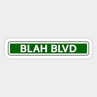 Blah Blvd Street Sign Sticker